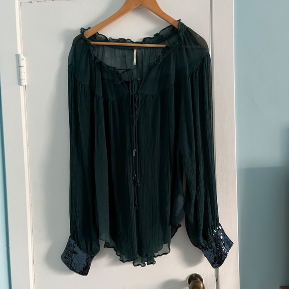 Free People Dream Cuff, Emerald, L (would fit XL) - Picture 2 of 12